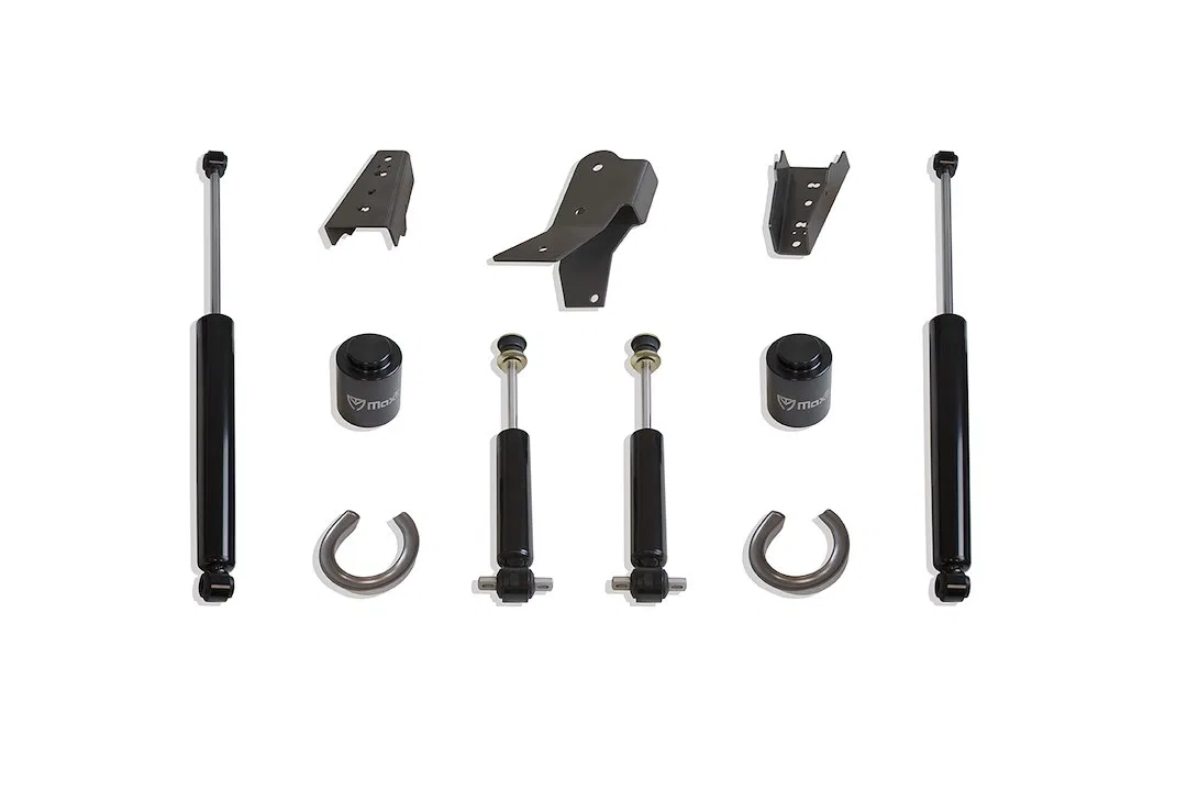 902445S – MAXTRAC Coil Spring, 4-1/2 Inch Lift Powder Coated Grey Set Of 2 With Track Bar Bracket/ Stabilizer Bar Bra...